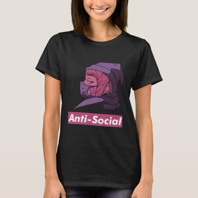Anti Social Facemask Japanese Episode Noodles T-Shirt (Front)