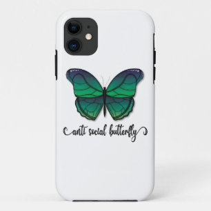 Anti Social Green Butterfly Case-Mate iPhone Case