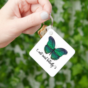 Anti Social Green Butterfly Key Ring