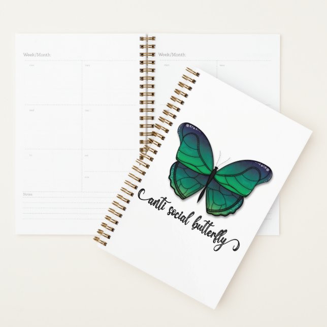 Anti Social Green Butterfly Planner (Display)