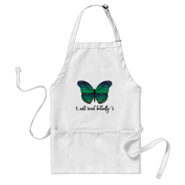 Anti Social Green Butterfly Standard Apron (Front)
