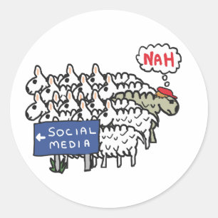 Anti Social Media Classic Round Sticker