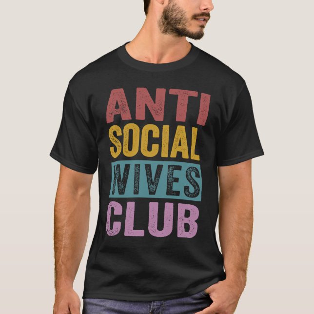 Anti Social Wifes Club  Retro T-Shirt (Front)