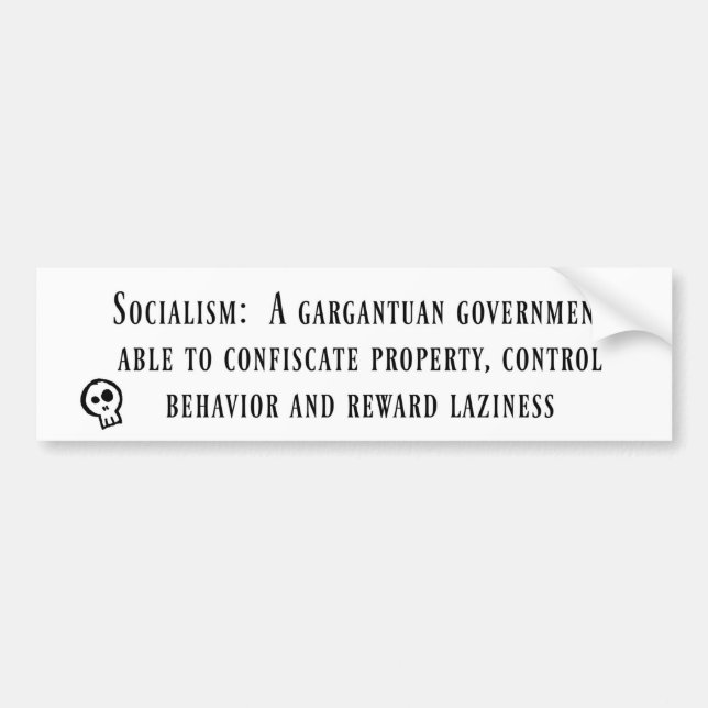 Anti-Socialist Bumper Sticker (Front)