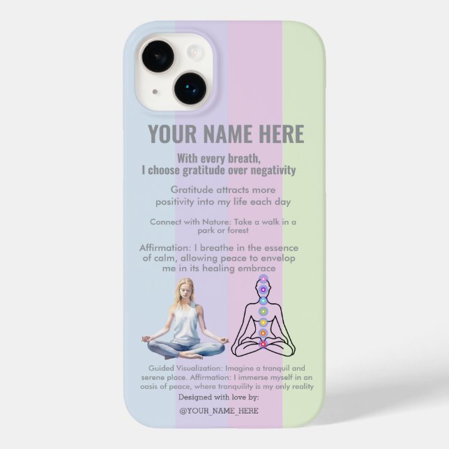 ANTI-Stress YOGA CHAKRA PEACE  GRATITUDE Case-Mate iPhone Case (Back)