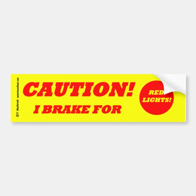Anti-Tailgating Defensive Safe Driving CAUTION Bumper Sticker (Front)
