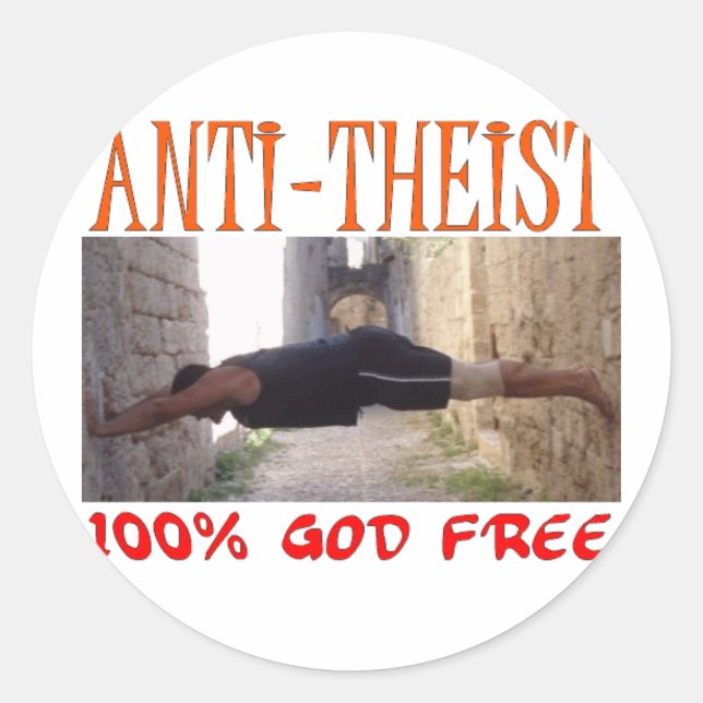 Anti Theist Classic Round Sticker (Front)