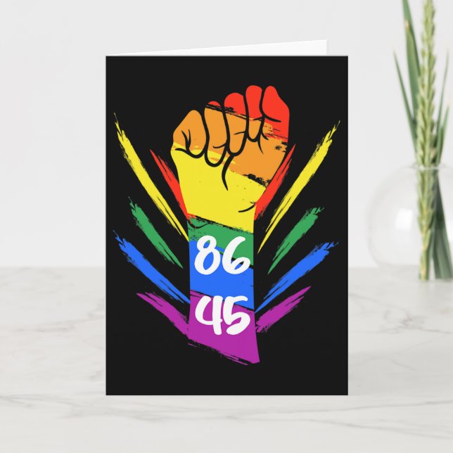 Anti Trump 8645 Lgbtq+  Card (Front)