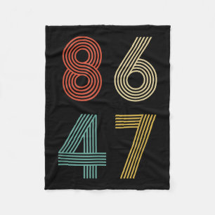 Anti Trump 8647 86 47 Impeach 47 Retro Fleece Blanket