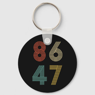 Anti Trump 8647 86 47 Impeach 47 Retro  Key Ring