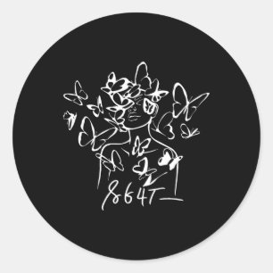 Anti Trump 8647 Floral Resist 86 47 Impeach Trump  Classic Round Sticker