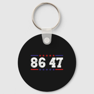 Anti Trump 86 47 Political Humor Retro Vintage Key Ring