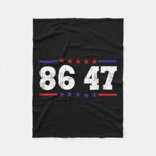 Anti Trump 86 47 Political Humour Retro Vintage Fleece Blanket