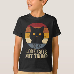 Anti Trump 86 47 Retro Tee Love Cats Not Trump