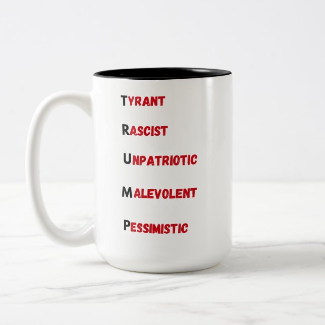 Anti Trump Acronym 2 Two-Tone Coffee Mug (Left)