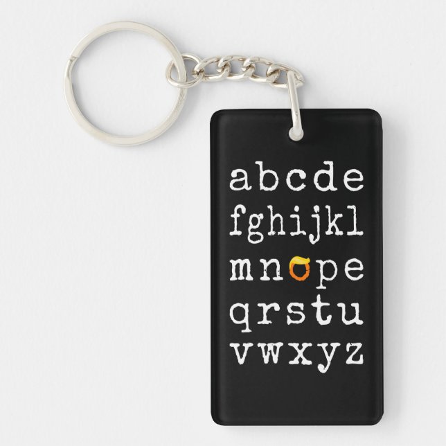 Anti-Trump Alphabet - Nope V Key Ring (Front)