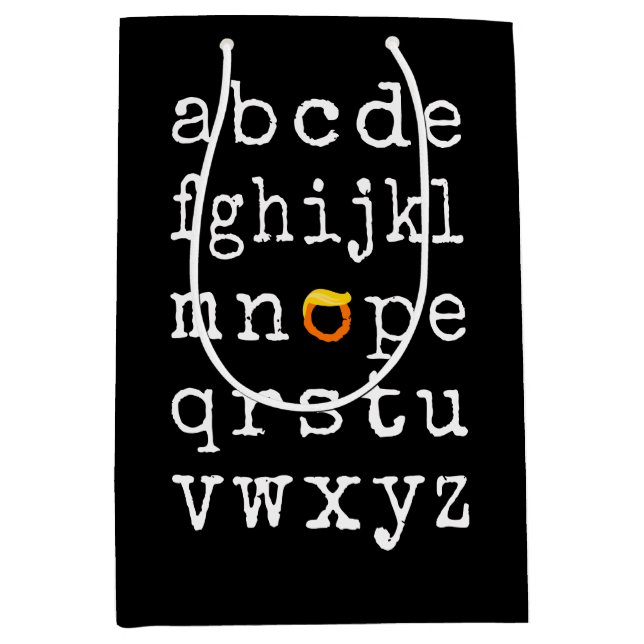 Anti-Trump Alphabet - Nope V Medium Gift Bag (Front)