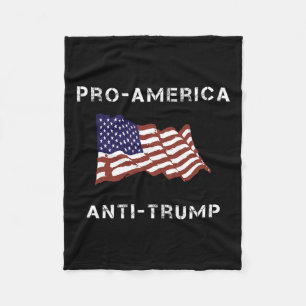 Anti-trump American Usa Flag  Fleece Blanket