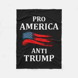 Anti-trump Anti Trump 2024 American Usa Flag Fleece Blanket