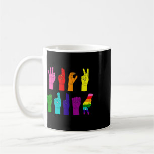 Anti-trump Asl Sign Language Lgbtq+ Protest  Coffee Mug