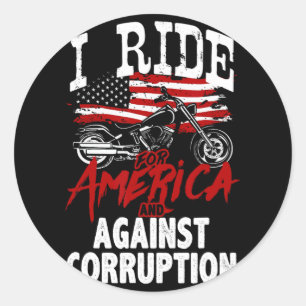 Anti Trump Biker Resist Against Corruption Protest Classic Round Sticker