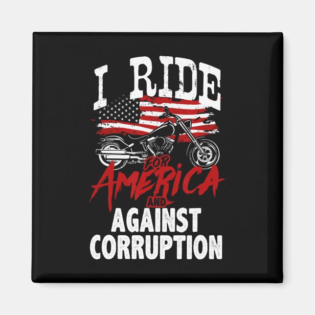 Anti Trump Biker Resist Against Corruption Protest Magnet (Front)