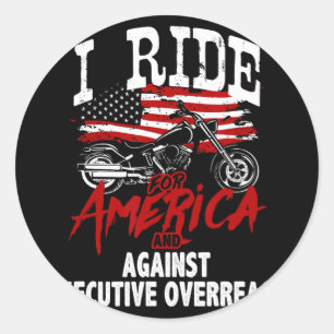 Anti Trump Biker Resist Against Executive Overreac Classic Round Sticker
