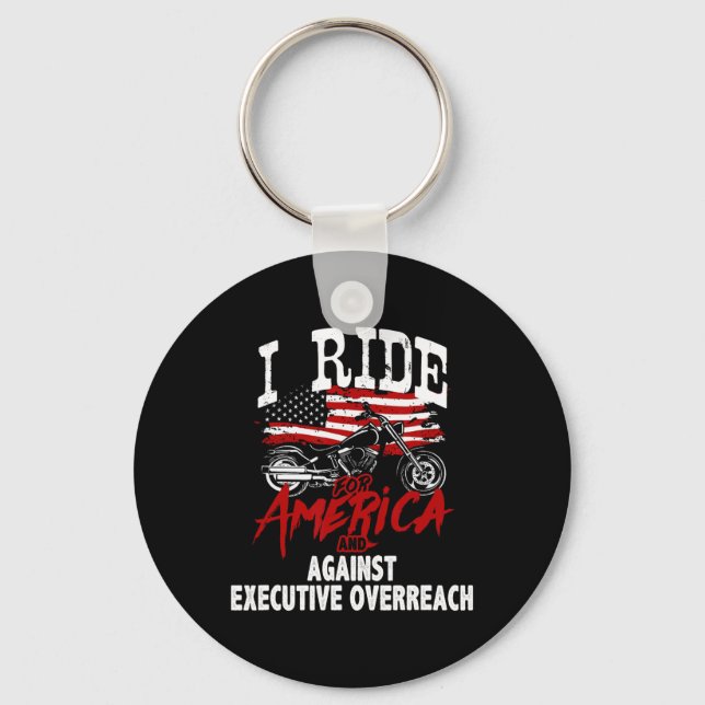 Anti Trump Biker Resist Against Executive Overreac Key Ring (Front)