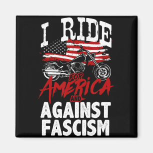 Anti Trump Biker Resist Against Fascism Protest  Magnet