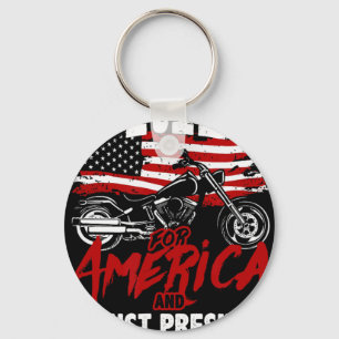 Anti Trump Biker Resist Against President Bone Spu Key Ring
