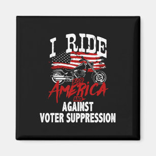Anti Trump Biker Resist Against Voter Suppression  Magnet