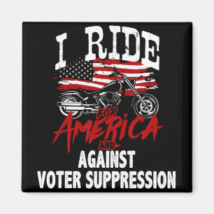 Anti Trump Biker Resist Against Voter Suppression  Magnet