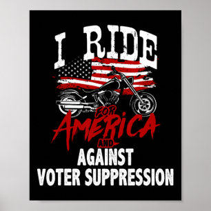 Anti Trump Biker Resist Against Voter Suppression  Poster