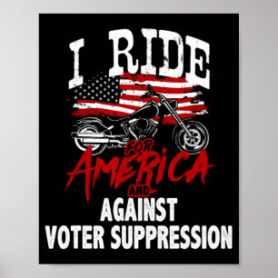 Anti Trump Biker Resist Against Voter Suppression  Poster