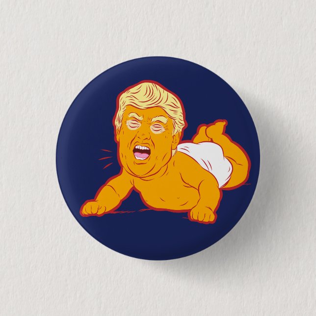 Anti-Trump Button: TURMP CRY-BABY 3 Cm Round Badge (Front)