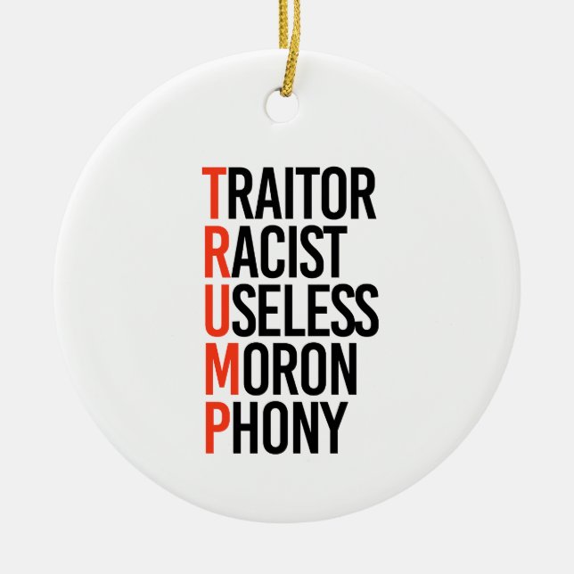 Anti-Trump Ceramic Tree Decoration (Front)