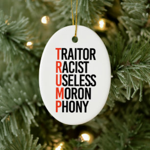 Anti-Trump Ceramic Tree Decoration