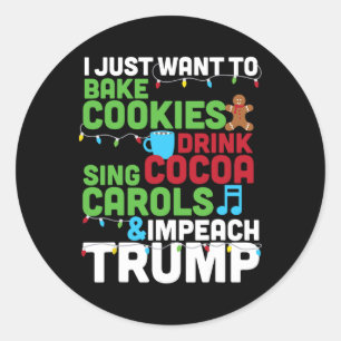 Anti Trump Christmas Shirt Gift For Democrat Liber Classic Round Sticker
