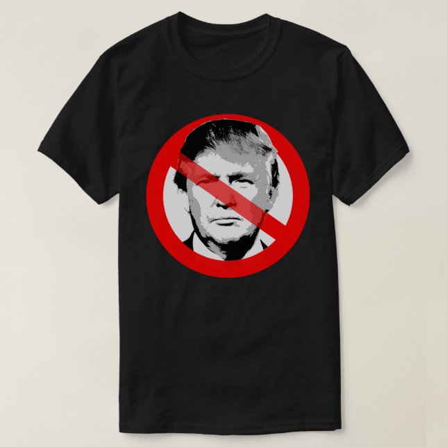 Anti Trump Crossed Out Face T-Shirt (Design Front)