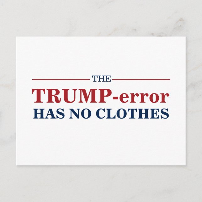 Anti-Trump Error Has No Clothes Vote Pro-Biden Postcard (Front)