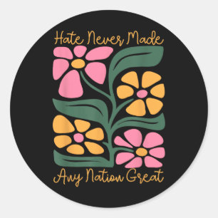 Anti Trump Floral Democrat President Liberal 6 Classic Round Sticker