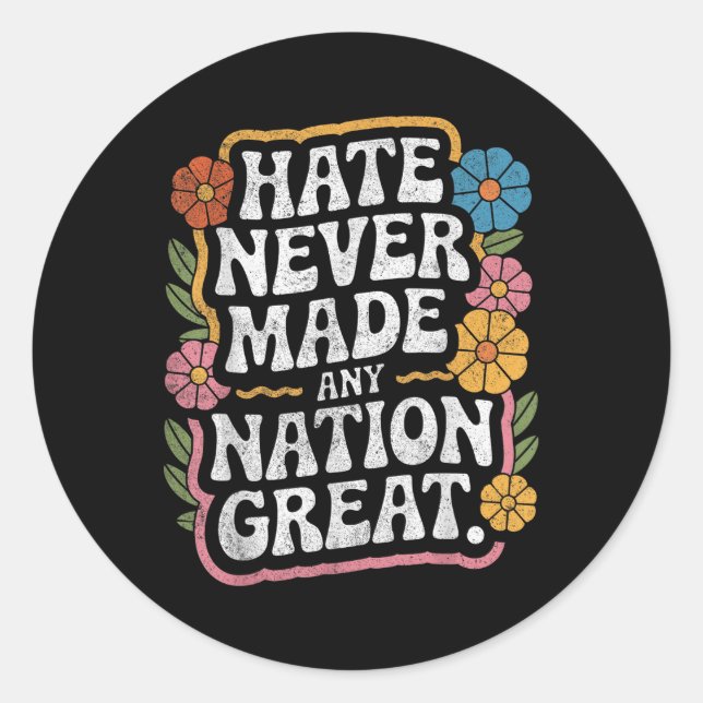 Anti Trump Floral Democrat President Liberal  Classic Round Sticker (Front)