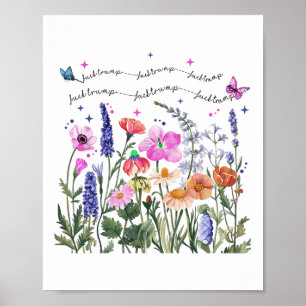 Anti Trump Floral Flower Democrat President Libera Poster
