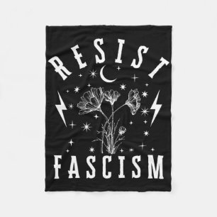 Anti Trump Floral Hate Lies And Fascism Resist Res Fleece Blanket