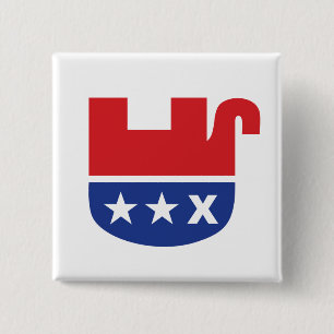 Anti Trump GOP Republican Dead Elephant 15 Cm Square Badge