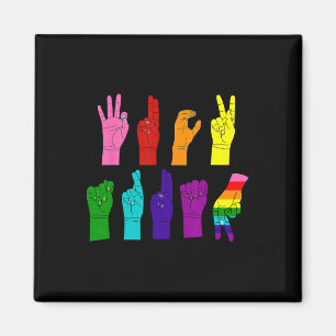 Anti Trump Hand Sign Lgbt Sign Language Lgbtq Rain Magnet