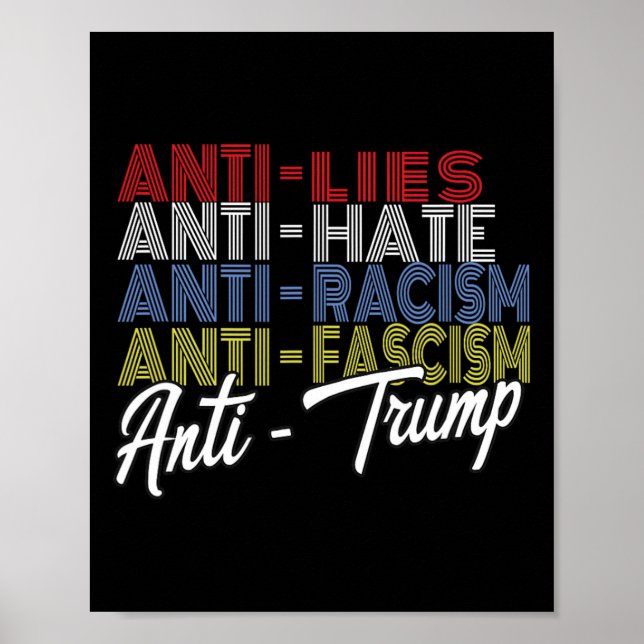 Anti Trump Hate Lies And Fascism Resist Vote Nov 5 Poster (Front)