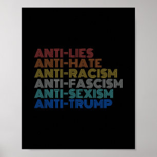 Anti Trump Hate Lies Racism Fascism Ism Resist  Poster
