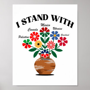 Anti Trump I Stand With Canada Mexico Greenland Uk Poster