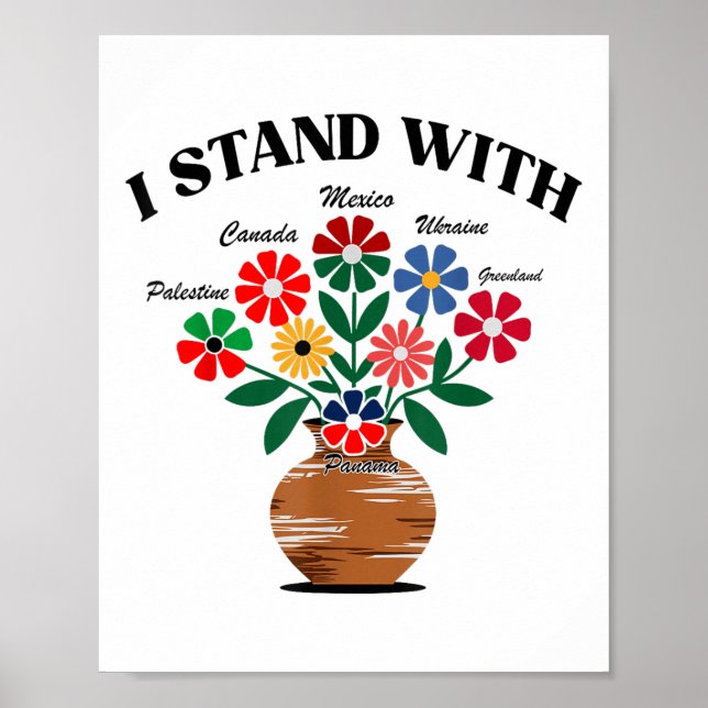 Anti Trump I Stand With Canada Mexico Greenland Uk Poster (Front)